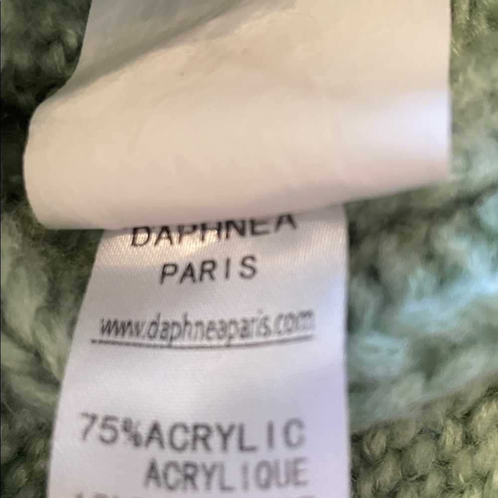 🧚‍♀️💚 DAPHNEA PARIS Cable Knit Cardigan Sage Green M/L - Picture 5 of 9